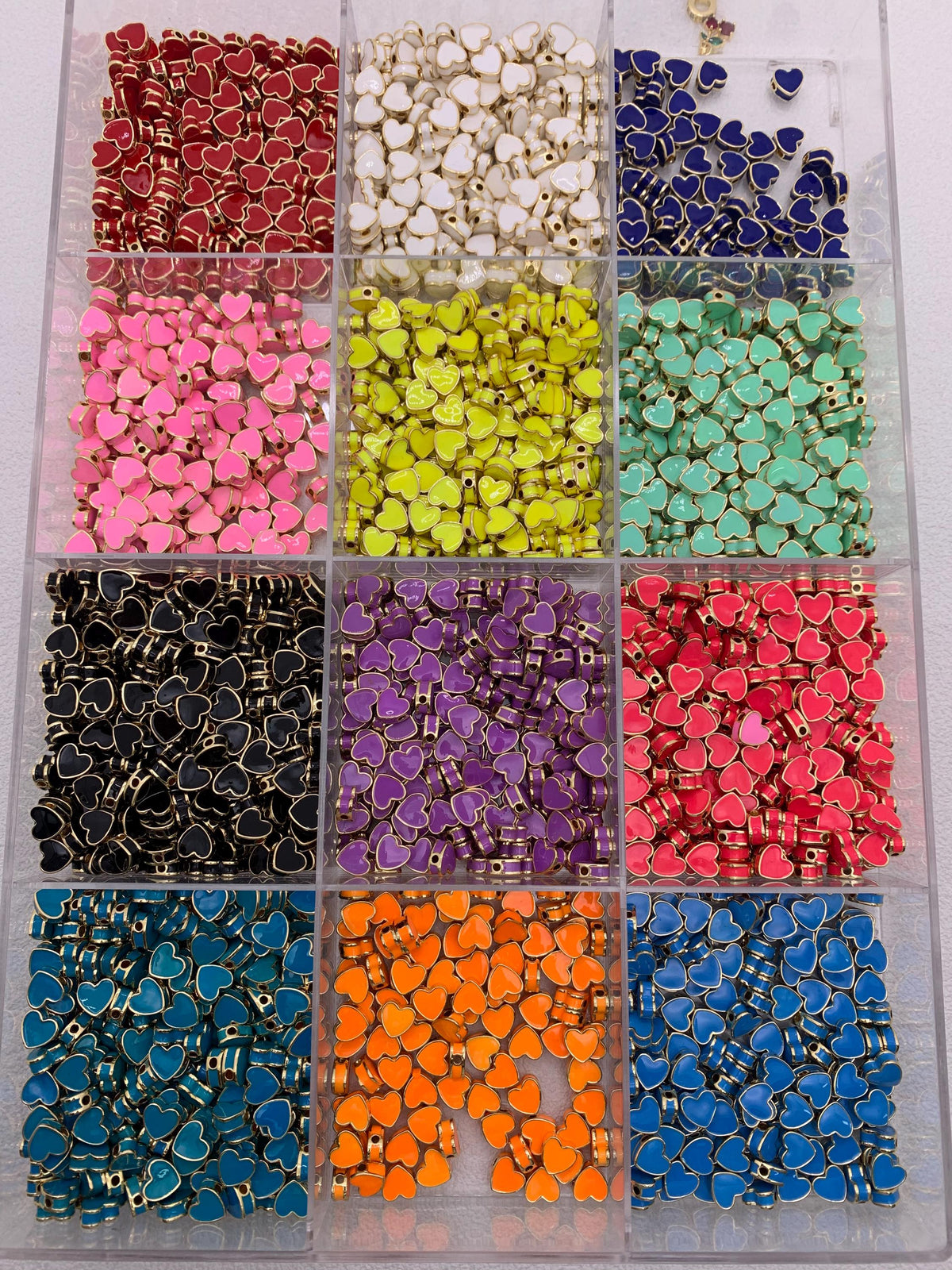Enamel Heart Shape Pendant Colorful LOVE Pendant for DIY Gifts Necklace Making