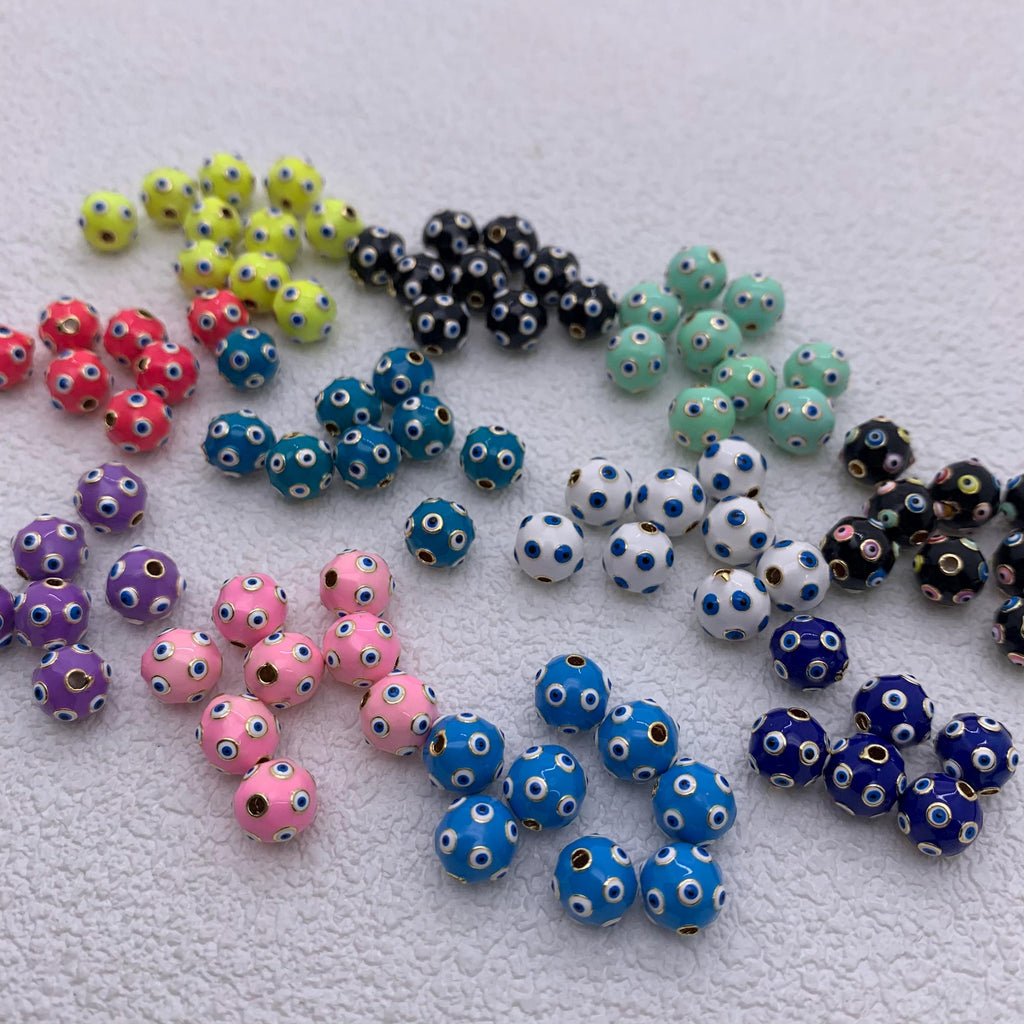 Enamel Round Beads 6mm 8mm 10mm Colorful Beads for DIY Gifts Necklace Making Hole Approx 2mm
