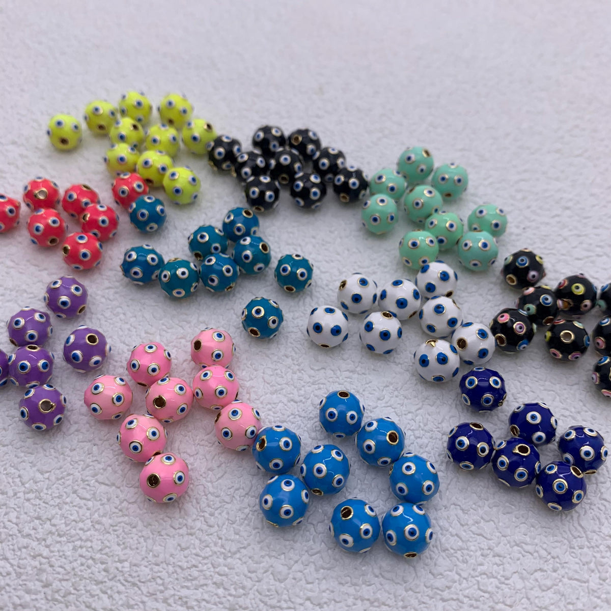 Enamel Round Beads 6mm 8mm 10mm Colorful Beads for DIY Gifts Necklace Making Hole Approx 2mm