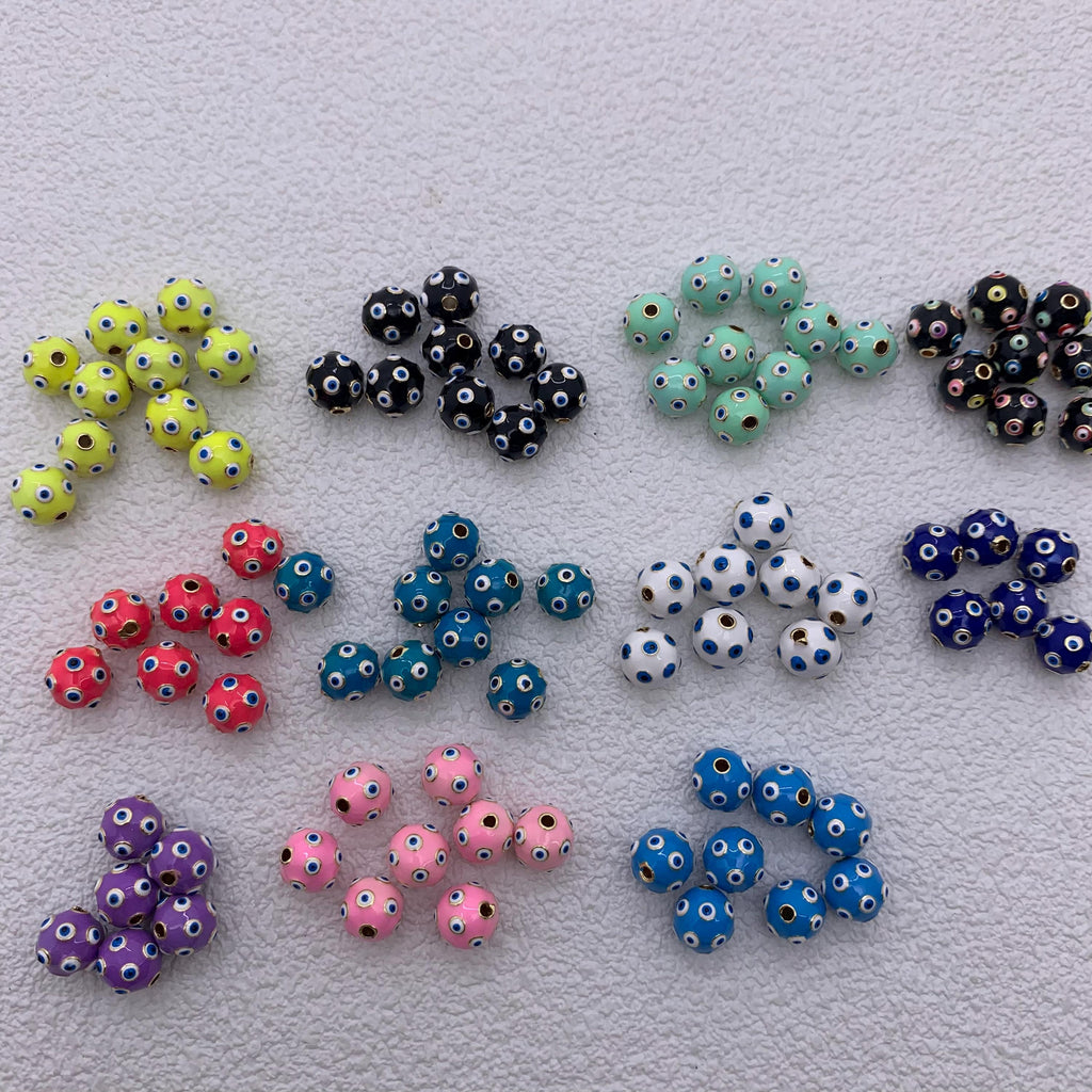 Enamel Round Beads 6mm 8mm 10mm Colorful Beads for DIY Gifts Necklace Making Hole Approx 2mm