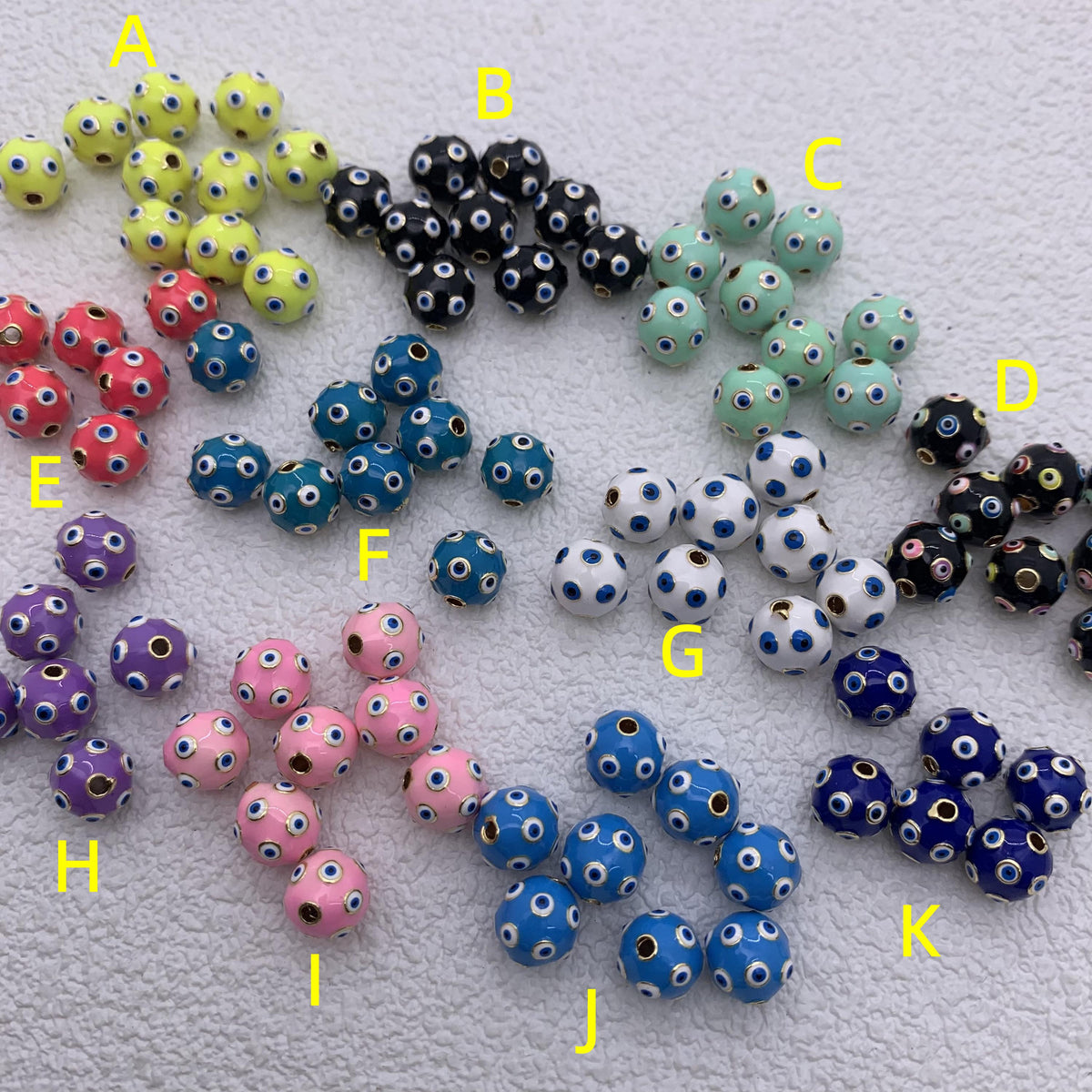 Enamel Round Beads 6mm 8mm 10mm Colorful Beads for DIY Gifts Necklace Making Hole Approx 2mm