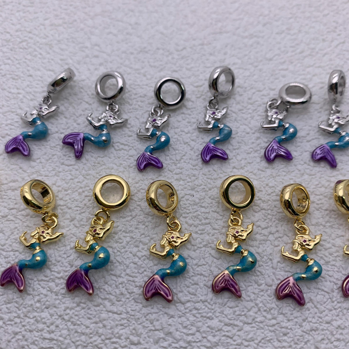 Enamel Charms Mermaid Shape Pendant Sea-maid Pendant for DIY Necklace Making
