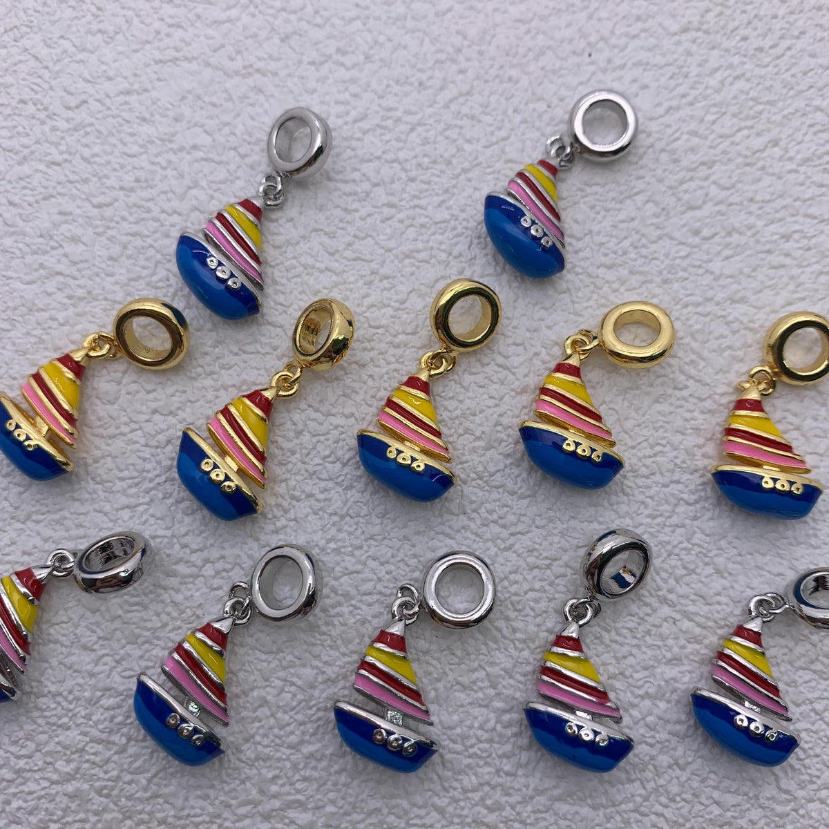 Enamel Boat Shape Pendant Boat Pendan for DIY Gifts Necklace Making