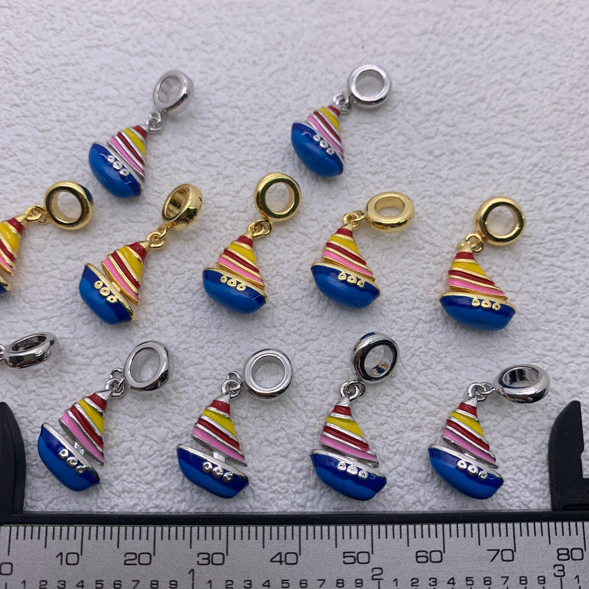 Enamel Boat Shape Pendant Boat Pendan for DIY Gifts Necklace Making