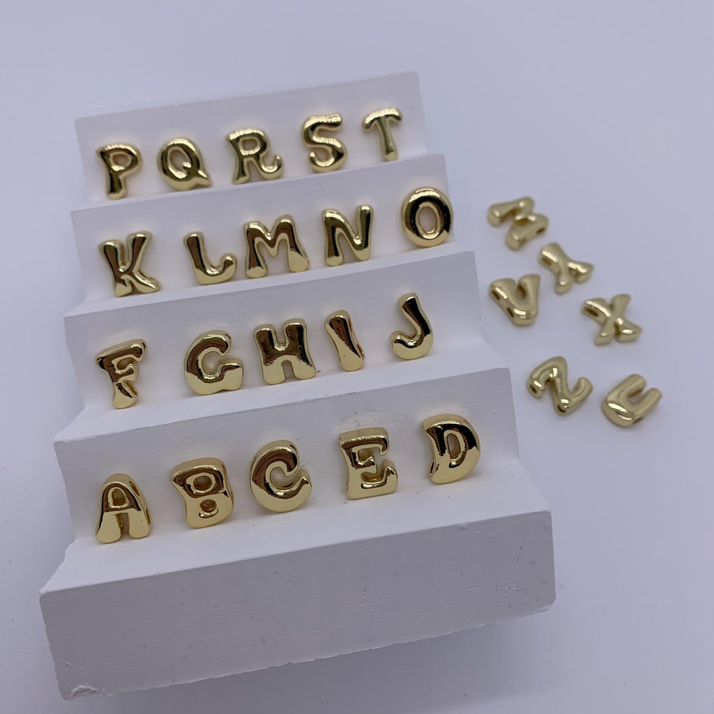 18K Gold Copper Letter Pendant English Letter Pendant for DIY Necklace Making