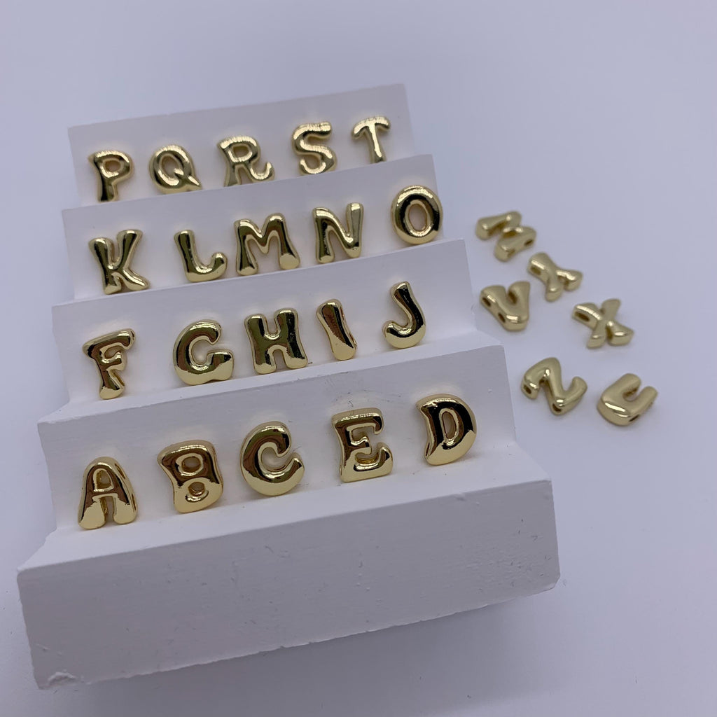 18K Gold Copper Letter Pendant English Letter Pendant for DIY Necklace Making