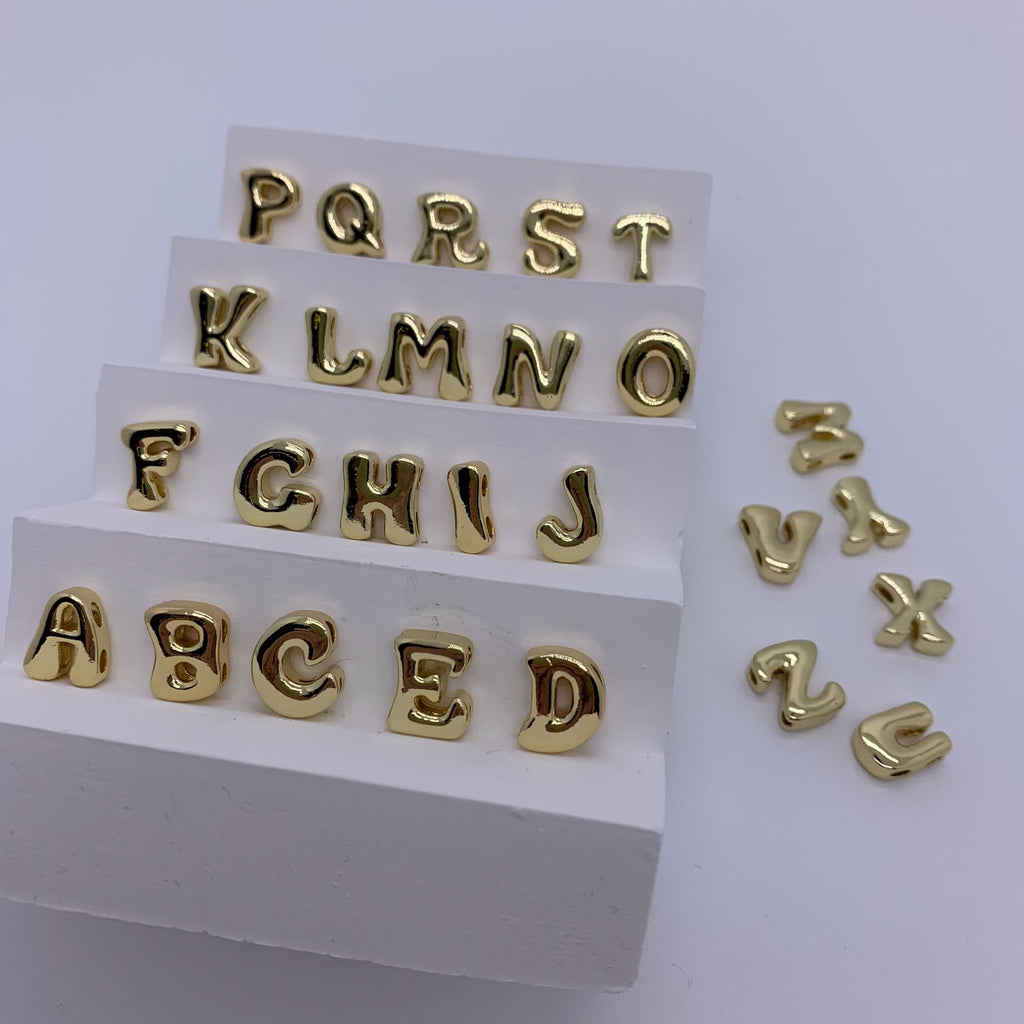 18K Gold Copper Letter Pendant English Letter Pendant for DIY Necklace Making