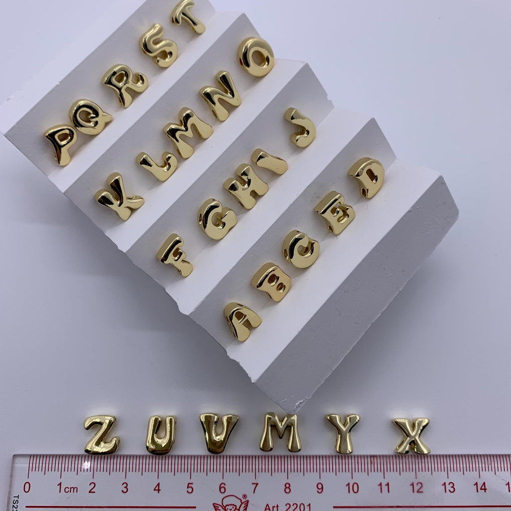 18K Gold Copper Letter Pendant English Letter Pendant for DIY Necklace Making