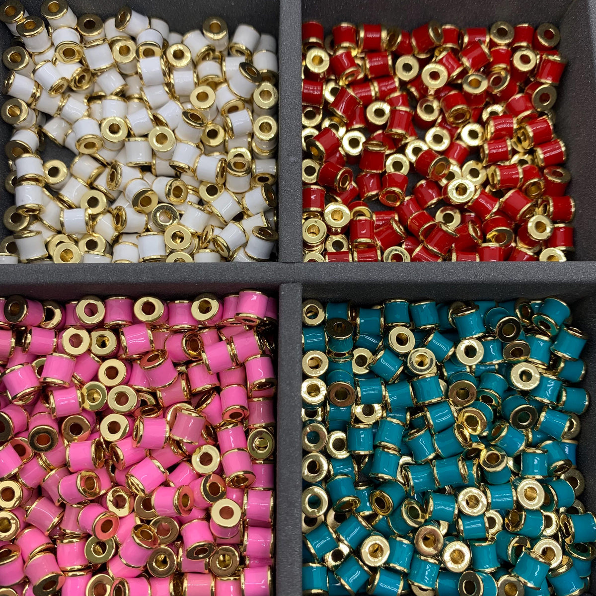 Enamel Cylinder Shape Pendant Colorful Pendant for DIY Gifts Necklace Making Apprpx 3*3mm