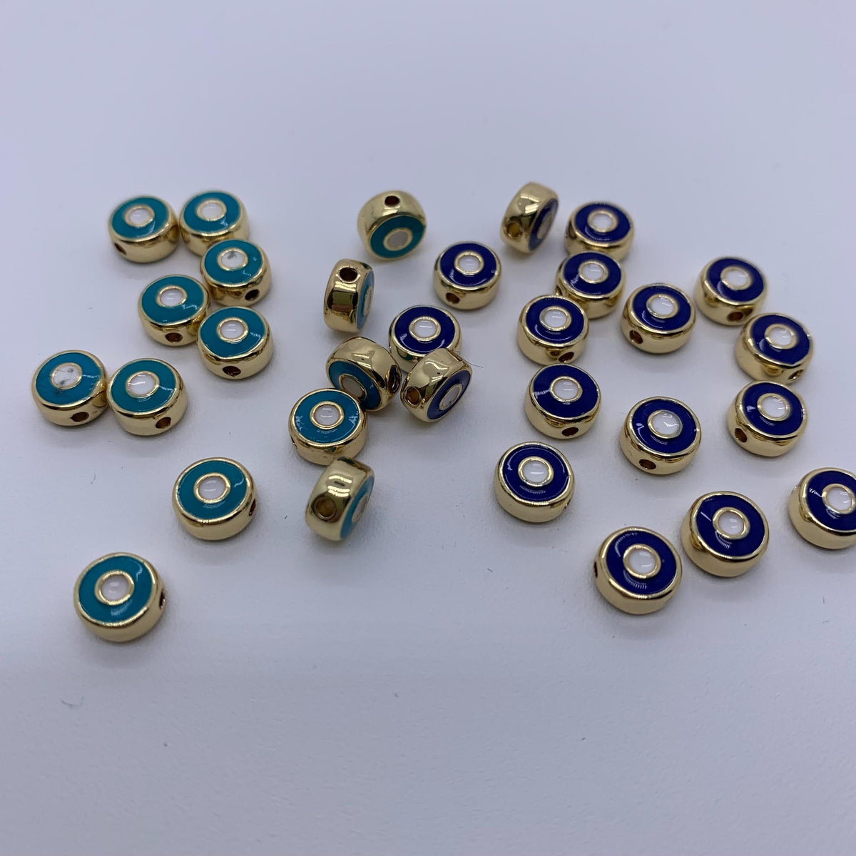Enamel Round Shape Eyes Pendant Colorful Enamel Round Pendant for DIY Necklace Making Approx 5mm