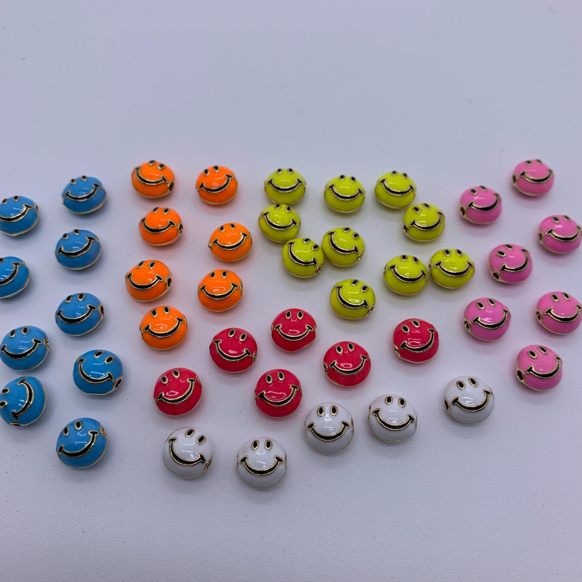 Enamel Smile Emoji Pendant Colorful Approx 7mm DIY for Jewelry Making for Necklace