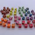 Enamel Square Dice Shape Pendant Colorful Enamel Dice Pendant for DIY Jewelry and Necklace Making