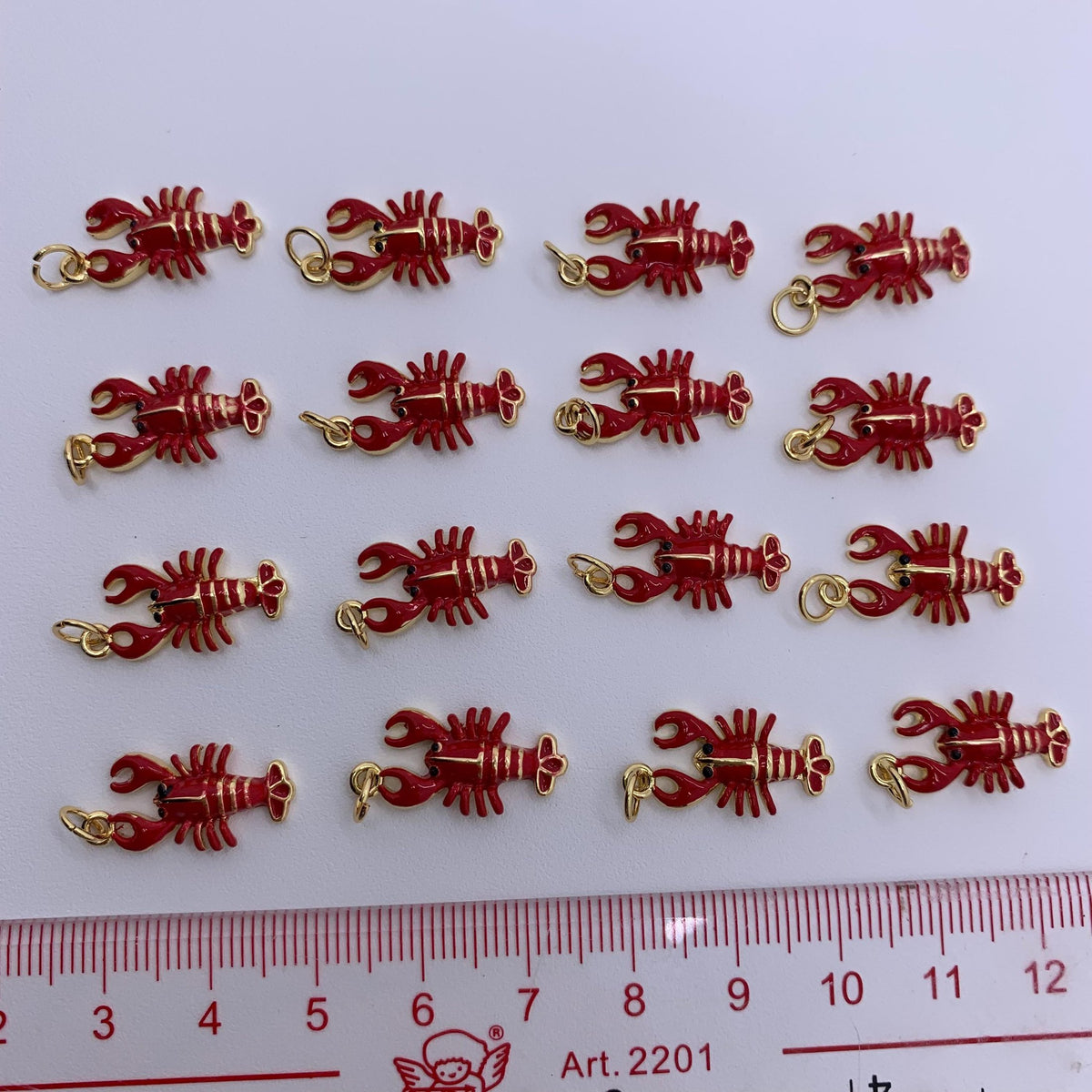Enamel Lobster Pendant Crayfish Enamel Pendant DIY Necklace Gifts for Women