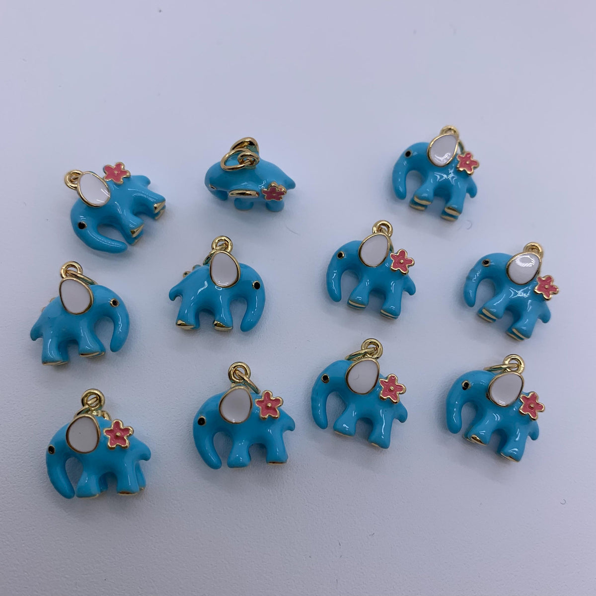 Enamel Elephant Pendant Blue Elephant Necklace DIY Jewelry for Necklace