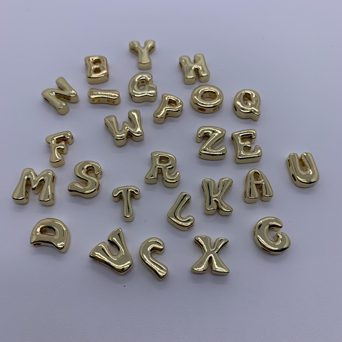 18K Gold Copper Letter Pendant English Letter Pendant for DIY Necklace Making