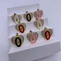 Enamel Heart Shape Pendant Heart Goddess Pendant with Zircon for DIY Gifts Necklace Making