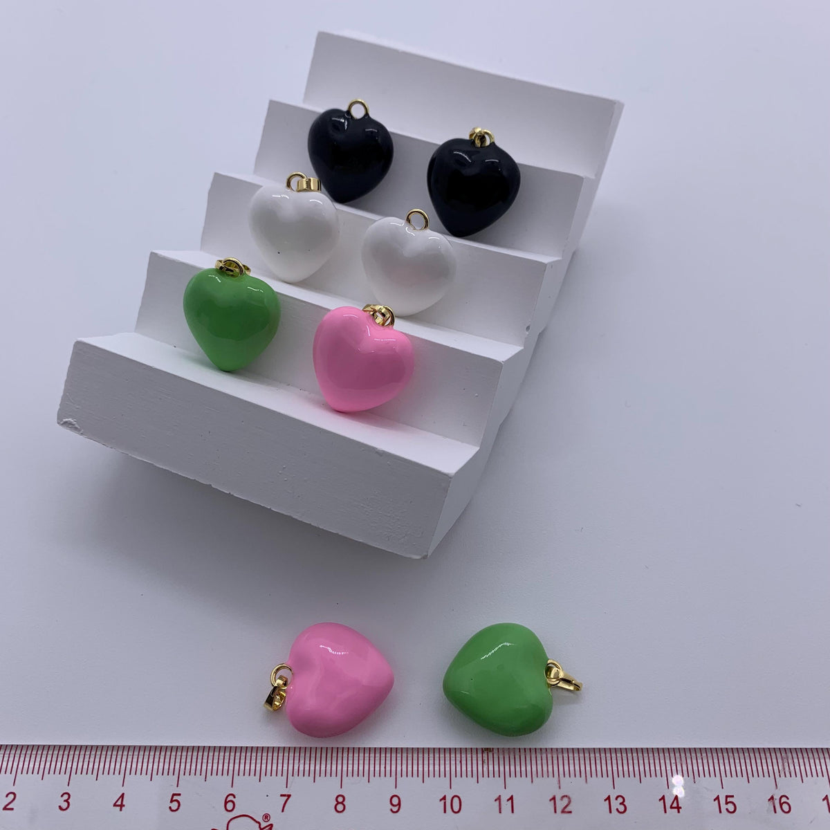 Enamel Heart Shape Pendant Colorful Heart Pendant Heart Shape Pendant for DIY Gifts Necklace Making