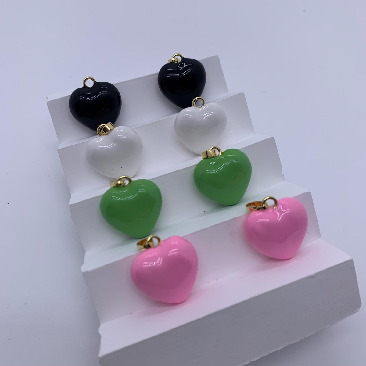 Enamel Heart Shape Pendant Colorful Heart Pendant Heart Shape Pendant for DIY Gifts Necklace Making