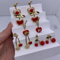Enamel Cherry Shape Pendant Cherry Pendant for DIY Gifts Necklace Making