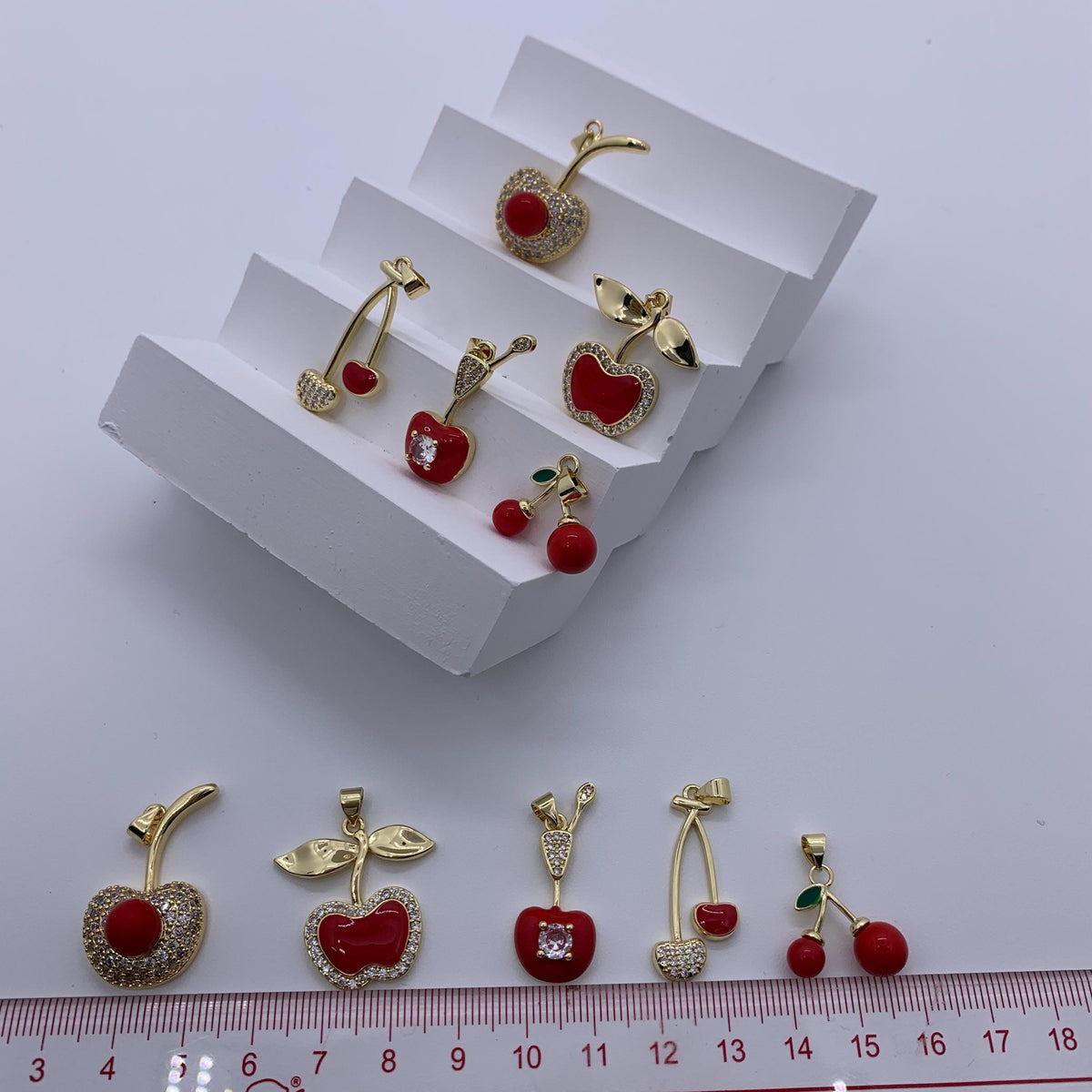 Enamel Cherry Shape Pendant Cherry Pendant for DIY Gifts Necklace Making