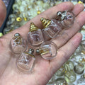 Natural Crystal Perfume Bottle Pendant Essential Oil Pendant Ball Shape for Making Necklace 1PC