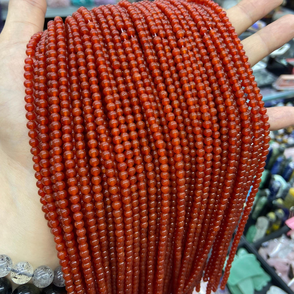 4mm Round Beads Tiger‘s Eyes , Rose Quartz, Carnelian, Green Aventurine , Red Yellow, White, Gray Agate