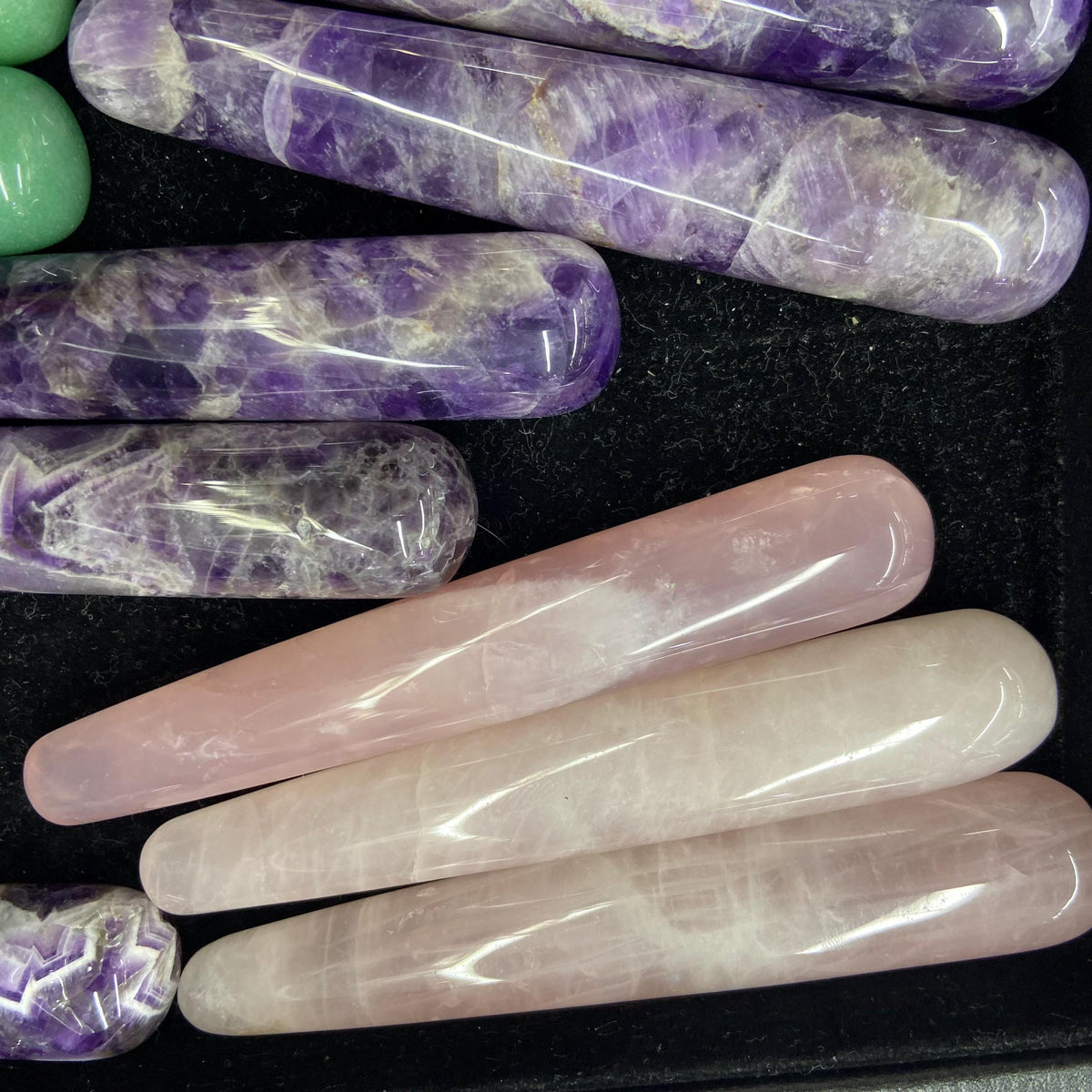 Natural Crystal Massage Wand Amethsty Rose Quartz Green Aventurine Size APPROX: 105MM*20MM