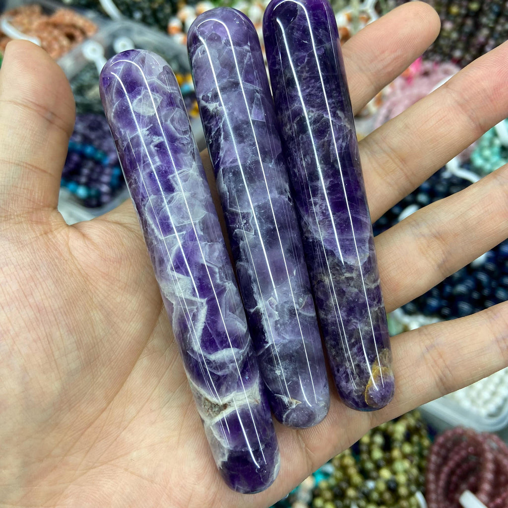 Natural Crystal Massage Wand Amethsty Rose Quartz Green Aventurine Size APPROX: 105MM*20MM