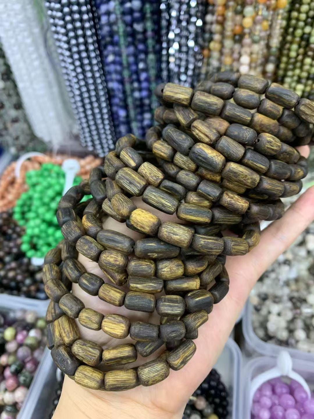 Natural Agilawood Bracelet Square Shape 6*10mm to 8*14mm