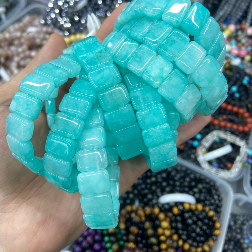 Dyed Color Square Shape Bracelet Beads Size Approx 9*13MM DIY for Jewelry Making Double Hole