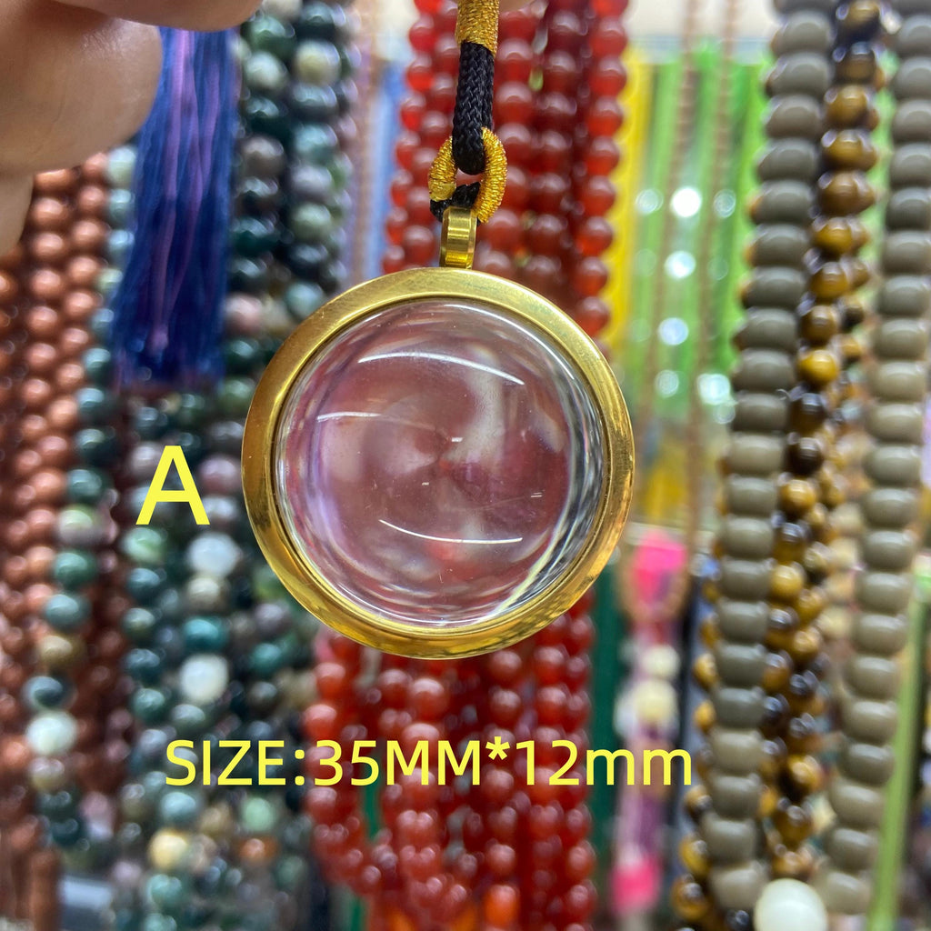 Natural Crystal Pendant can Opening Double Side Crystal DIY for Jewelry Making