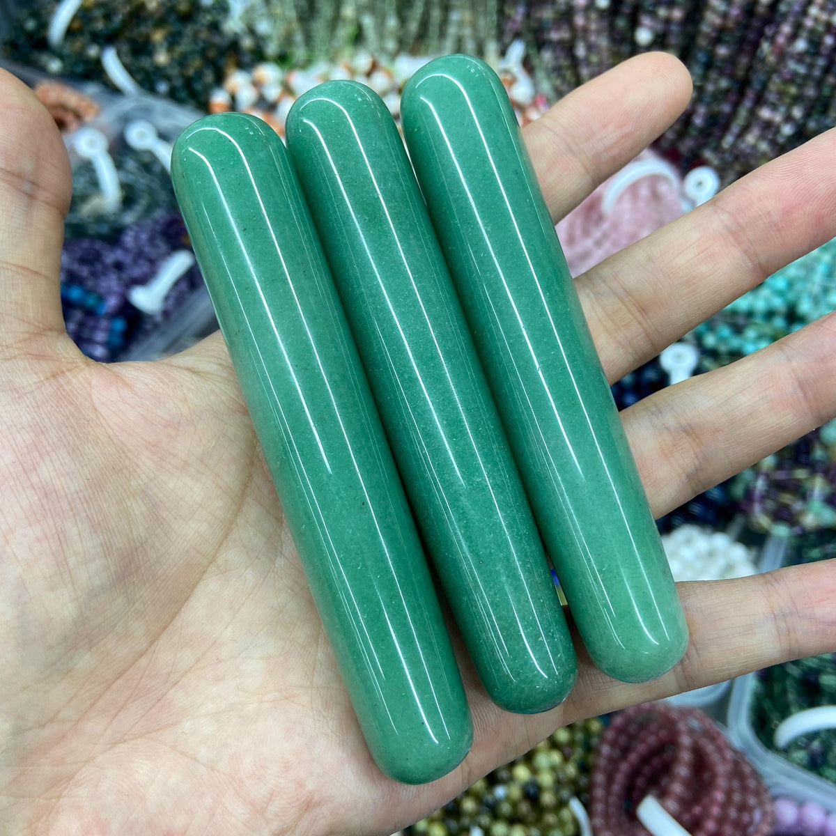 Natural Crystal Massage Wand Amethsty Rose Quartz Green Aventurine Size APPROX: 105MM*20MM