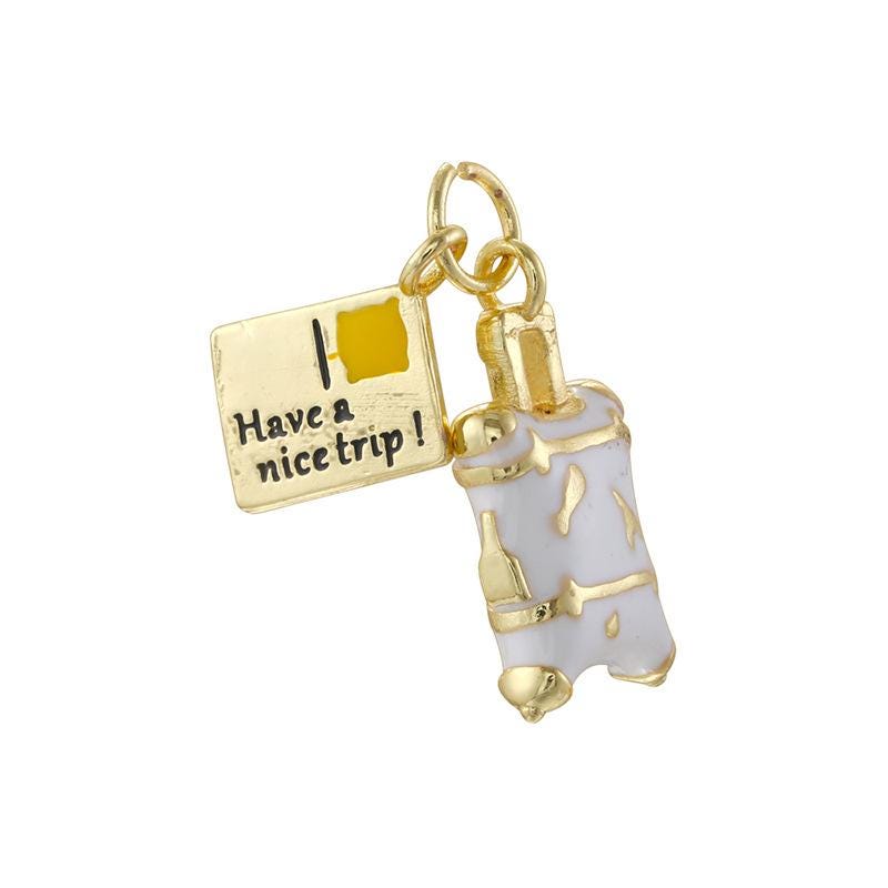 Enamel Luggage Pendant, Brass Boot Charm, DIY Jewelry Making (9*21MM)