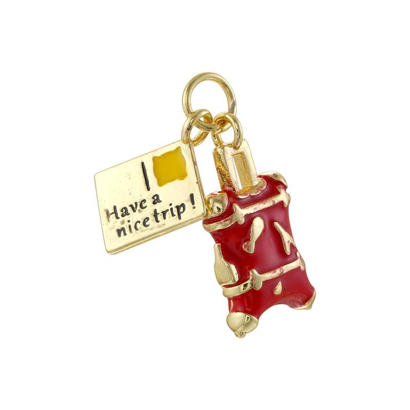 Enamel Luggage Pendant, Brass Boot Charm, DIY Jewelry Making (9*21MM)