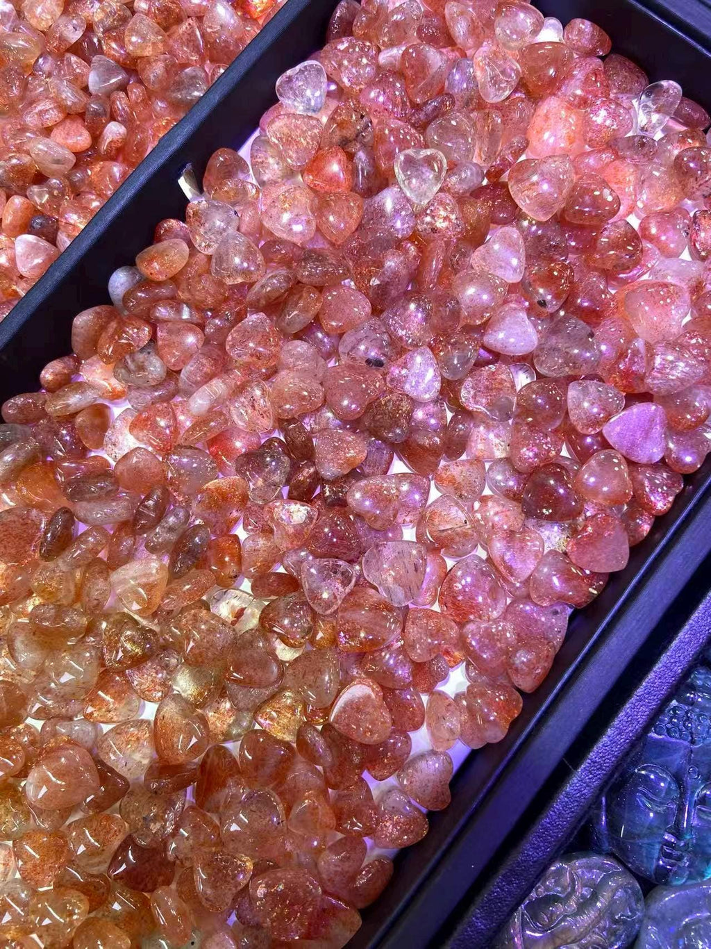 Natural Sunstone Heart Charms for Jewelry Making (Approx. 7-10mm)