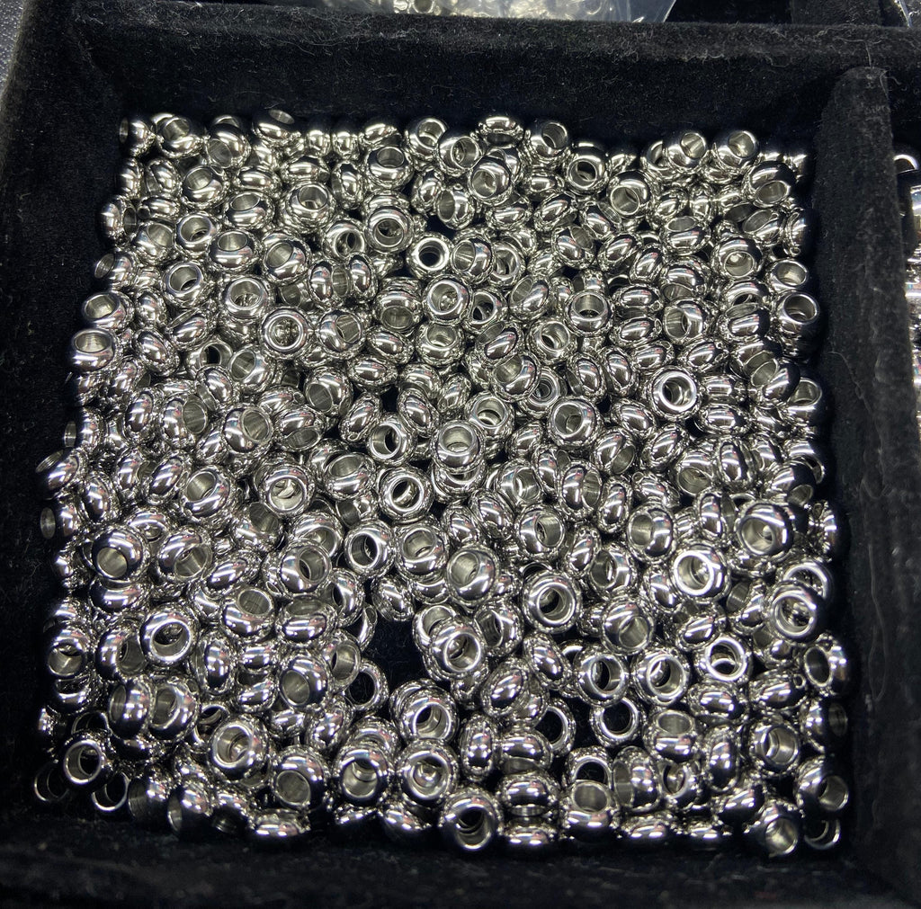 50PCS Stainless Steel Heishi Beads 6mm 7mm 8mm Round Wheel Bead, Spacer Beads DIY Jewelry Making