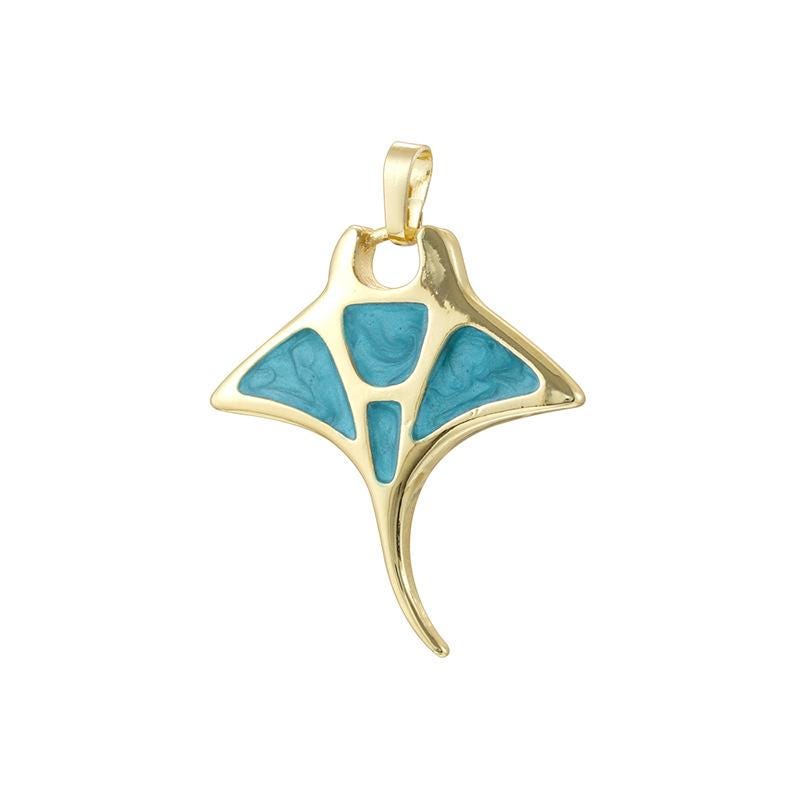 Colorful Enamel Devil Ray Pendant Ocean Animals  Jewelry Pendant Manta Ray Charm for Necklace Making Gifts for Women