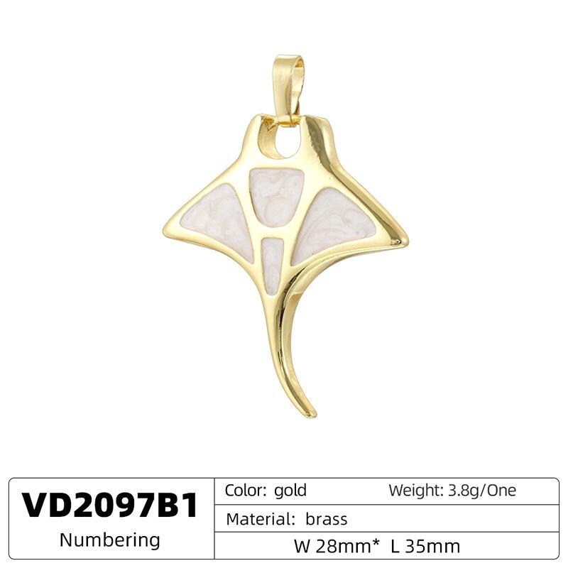 Colorful Enamel Devil Ray Pendant Ocean Animals  Jewelry Pendant Manta Ray Charm for Necklace Making Gifts for Women