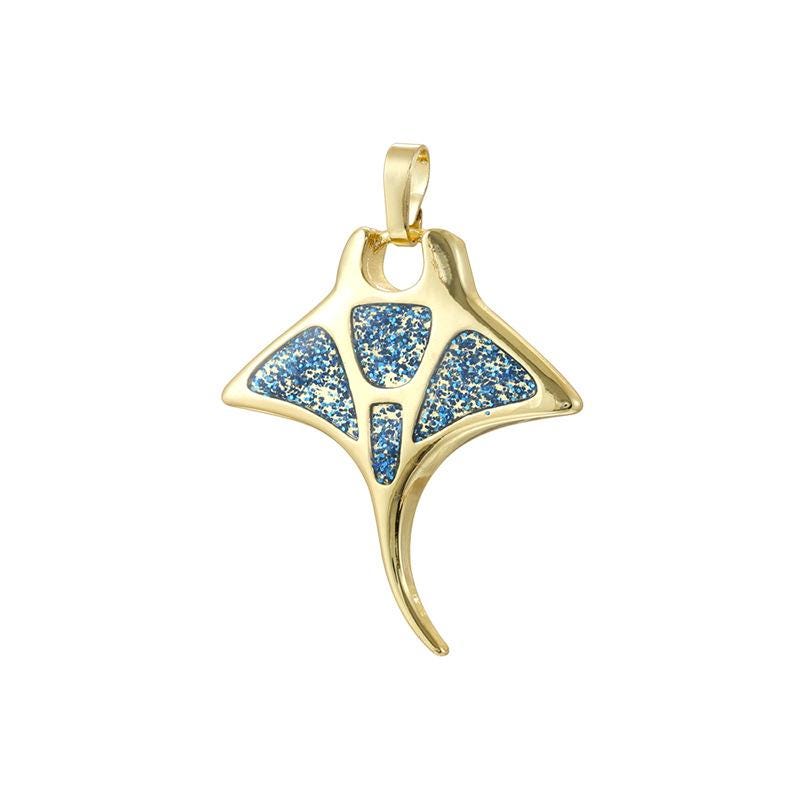Colorful Enamel Devil Ray Pendant Ocean Animals  Jewelry Pendant Manta Ray Charm for Necklace Making Gifts for Women