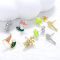 Enamel Tennis Ball Golf Earrings, Sports Racket Dangle Jewelry, Brass Athletic Statement Accessory