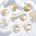 Pearl Rings Adjustable Conch Shape Rings Gold Silver Plated Women Shell Rings DIY Gifts for Women