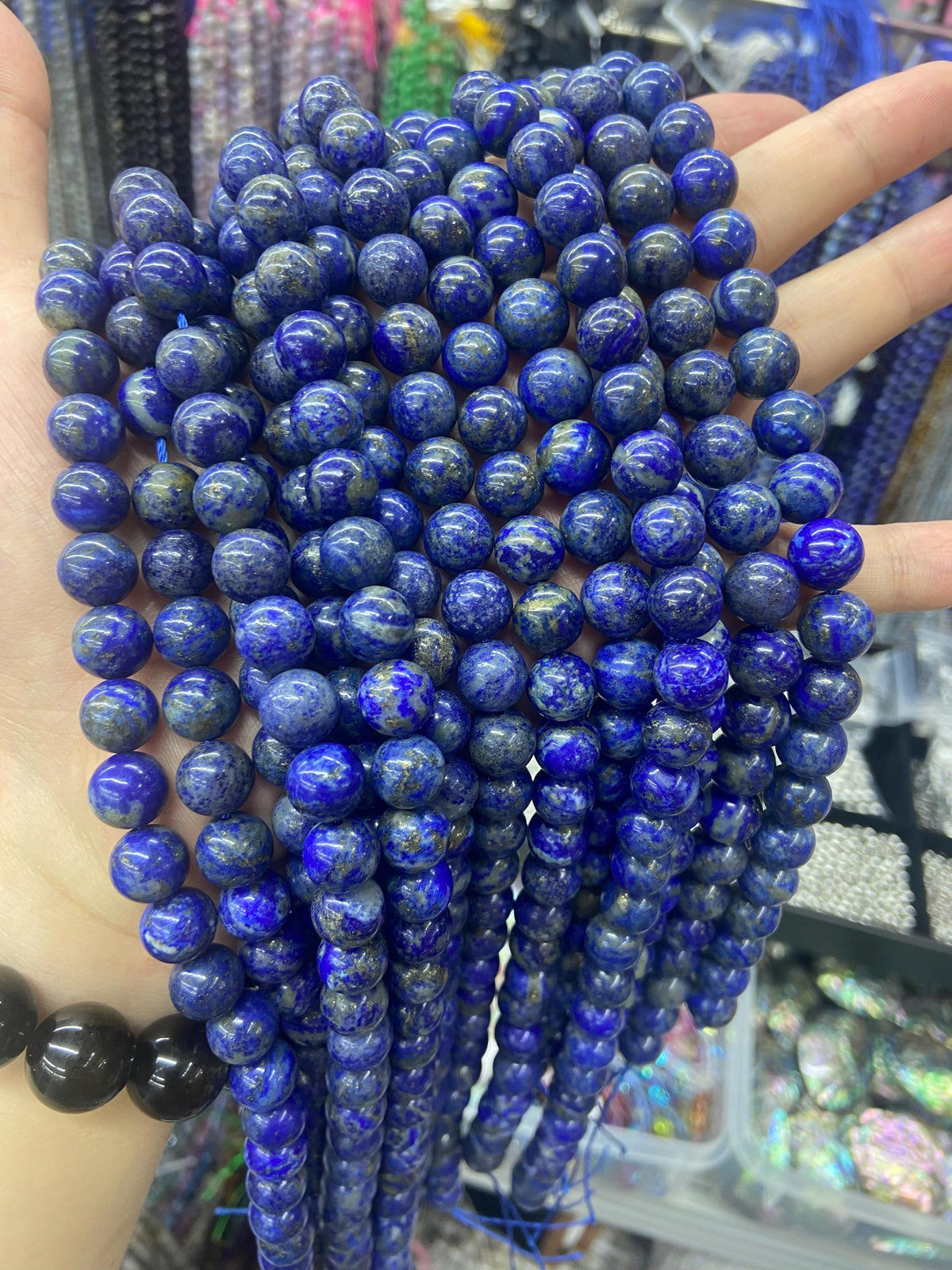 Natural Lapis 6mm 8mm 10mm Round Beads, DIY Jewelry Making, 15.5” Strand