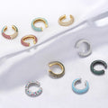 Colorful Zircon Micro Paved Cuff Earring, 18K Gold Plated Cartilage Ear Cuff Non Pierced Ear Jewelry for women Size Approx 15*15mm 1PC