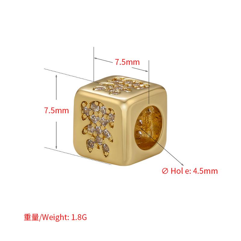18K Gold Plated Cube Beads 7.5mm Square Spacer Beads with 4.5mm Hole,Boy Girl Star Jewelry for women