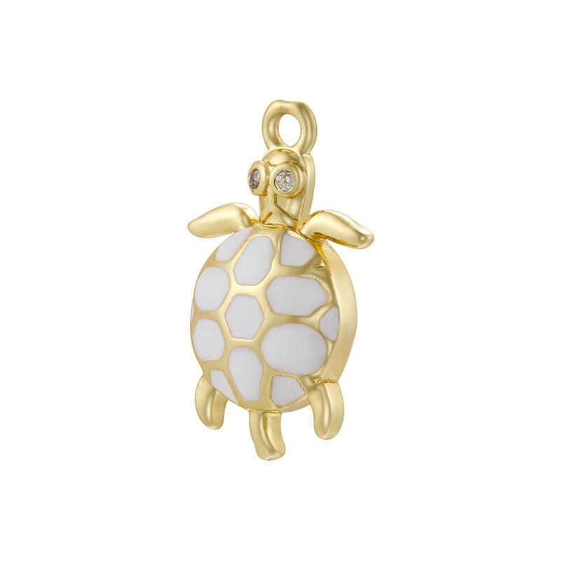 Colorful Enamel Small Sea Turtle Pendant, Handmade DIY Ocean Jewelry Findings for Bracelet Necklace Craft Supplies