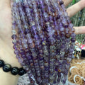 Natural Purple Phontom Quartz Beads 4mm 8mm Gemstone Round Purple Phantom Beads Lace Bead 15.5 Inch Strand AAA