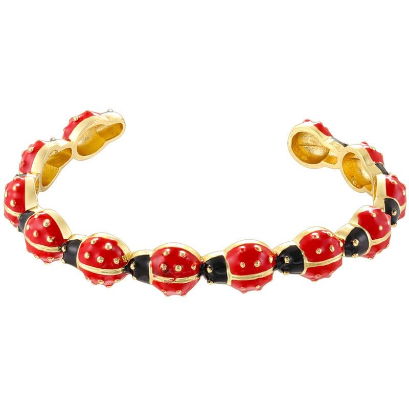 Enamel Ladybird Opening Bangle Ladybug Bracelet Coccinella Septempunctata Opening  DIY Gifts for Women