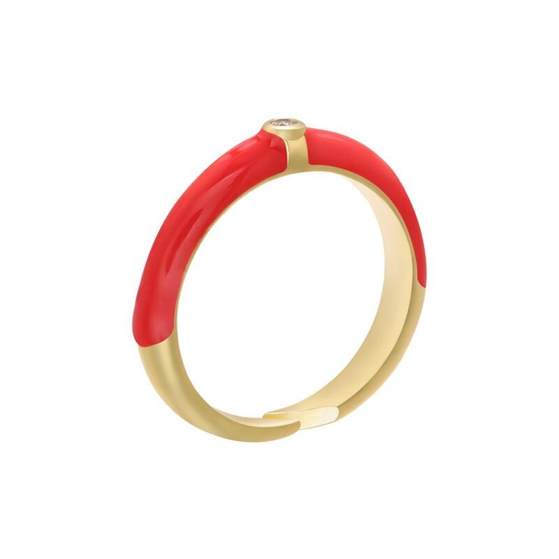 Enamel Colorful Rings Opening Size Adjustable Brass Rings Gifts for her