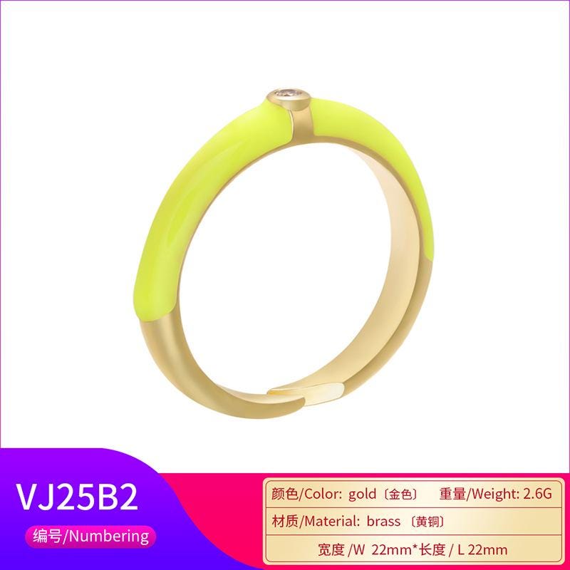 Enamel Colorful Rings Opening Size Adjustable Brass Rings Gifts for her