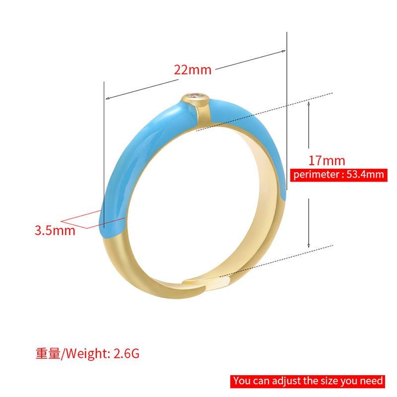 Enamel Colorful Rings Opening Size Adjustable Brass Rings Gifts for her
